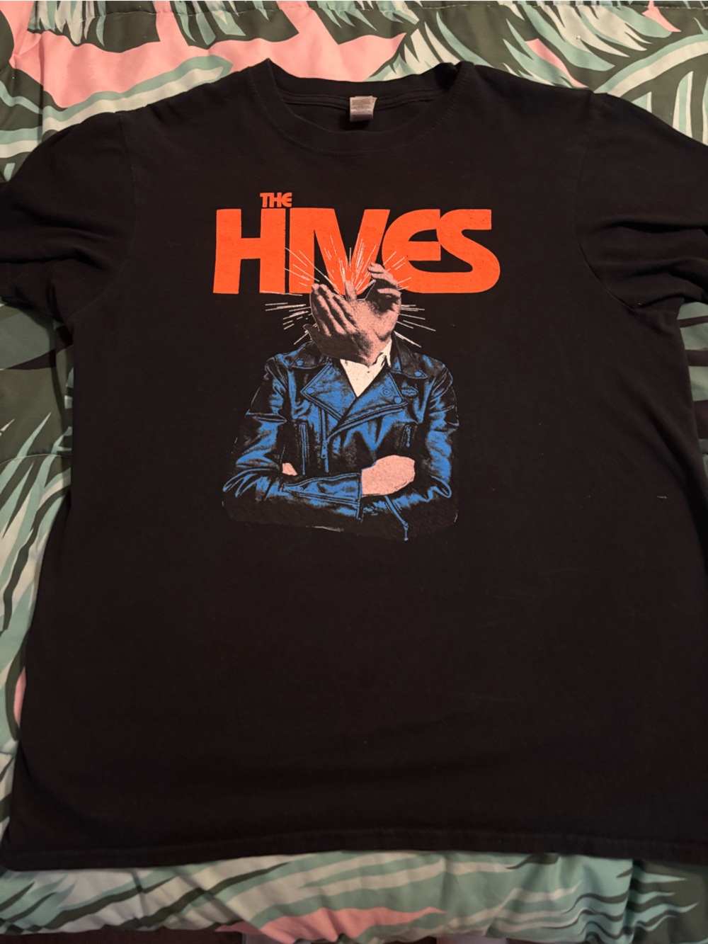 The Hives Black Graphic Tee with Blue and Orange Print